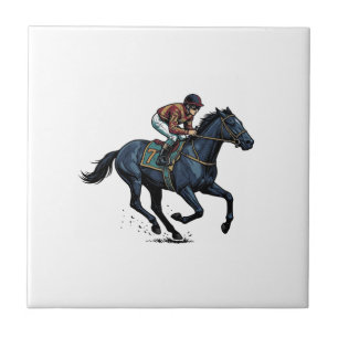 Vintage-Pferderennen-Jockey-Vektordesign_1 Fliese