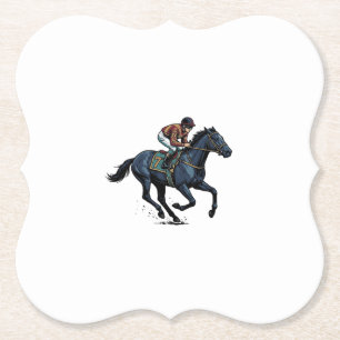Vintage-Pferderennen-Jockey-Vektordesign_1 Untersetzer