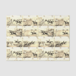 Vintage Pferderennfahrer und Jagdhunde Seidenpapier