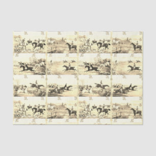 Vintage Pferderennfahrer und Jagdhunde Seidenpapier