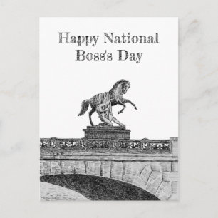 Vintage Pferdeskulptur Postkarte