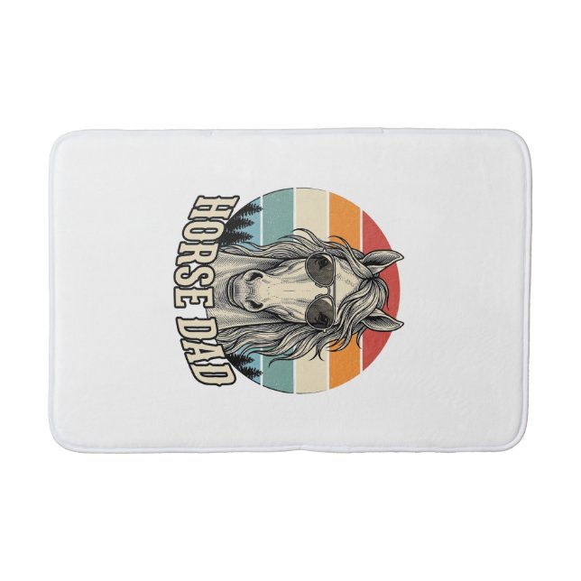 Vintage-Pferdevater-Sonnenuntergangs-Stichvektor-D Badematte (Vorderseite)