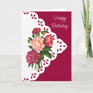 Vintage-Pfingstrose-Blume für alle Alles Gute zum  Karte