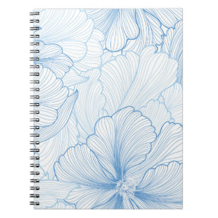 Vintage-Pfingstrose: Nahtloses Blumenmuster Notizblock