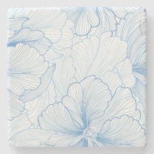 Vintage-Pfingstrose: Nahtloses Blumenmuster Steinuntersetzer