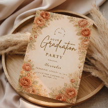 Vintage-Pfirsich-Rosen-Abschlussfeier