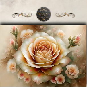 Vintage-Pfirsich-Rosen-Decoupage Seidenpapier