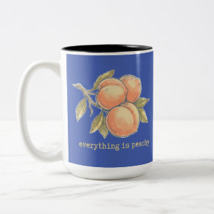 Vintage-Pfirsich-Shirt Alles ist peachy Zweifarbige Tasse