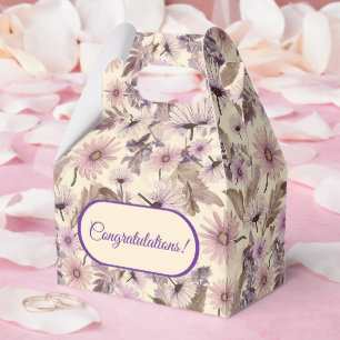 Vintage Pfirsichfarben und rosa Wildblumen Geschenkschachtel