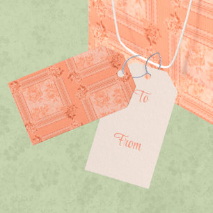 Vintage Pfirsichspitzen verblasste Rose Geschenkanhänger