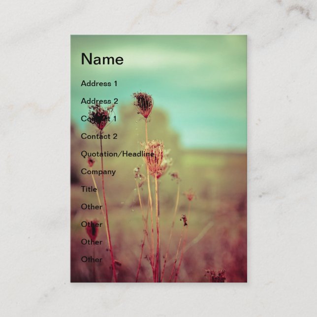 Vintage Pflanze Visitenkarte (Vorderseite)