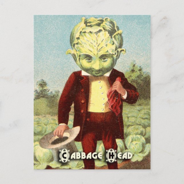 Vintage pflanzliche Postkartenserie: Kohl Postkarte (Vorderseite)