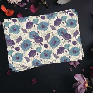 Vintage Pflaumen in Lila und Aquamarinen Seidenpapier