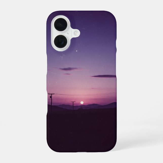Vintage-Pflaumendämmerung iPhone 16 Hülle (Rückseite)
