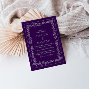 Vintage Pflaumenhochzeit Einladung