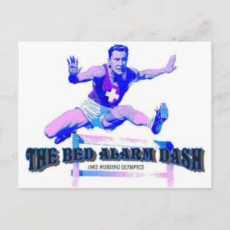 Vintage Pflege des Bed Alarm Dash Postkarte