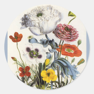 Vintage Pflücke im Garten, Viktorianische Blume Runder Aufkleber