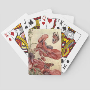 Vintage Pflücke und Schmetterlinge Spielkarten