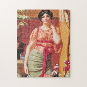 Vintage Phantastische Italienische Frau im Koralle Puzzle
