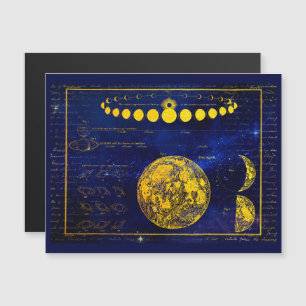 Vintage Phasen des Mond Saturn Jupiter Venus Magnetkarte