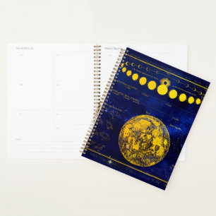 Vintage Phasen des Mond Saturn Jupiter Venus Planer