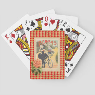 Vintage Phebus Frau & Rad Collage Spielkarten