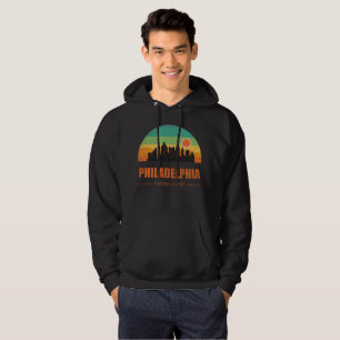 Vintage Philadelphia City Skyline Retro Sunset Hoodie
