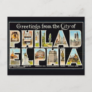 Vintage Philadelphia-Grußkarte Postkarte