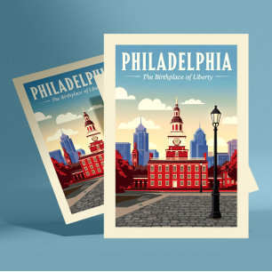 Vintage Philadelphia Postkarte