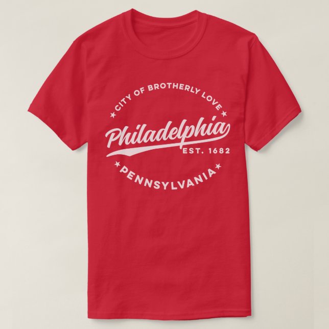 Vintage Philadelphia Stadt Brotherly Liebe USA T-Shirt (Design vorne)