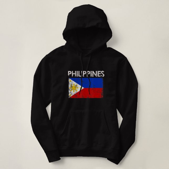 Vintage Philippinen Filipino Flagge Pride.png Hoodie (Design vorne)