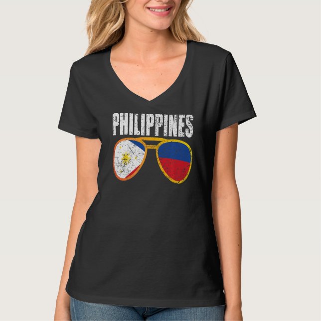 Vintage Philippinen Philippinische Flagge Pride Ph T-Shirt (Vorderseite)