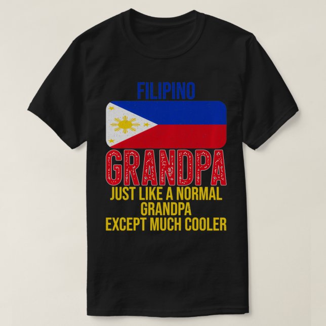 Vintage philippinische Grandpa-Philippinen-Flagge T-Shirt (Design vorne)