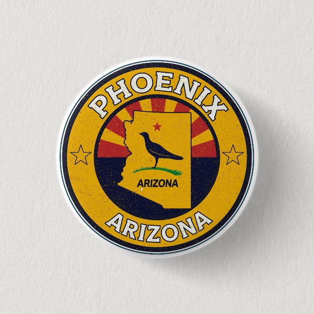 Vintage Phoenix, Arizona Geschenke Button (Vorderseite)