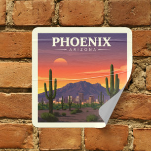 Vintage Phoenix Arizona Quadratischer Aufkleber