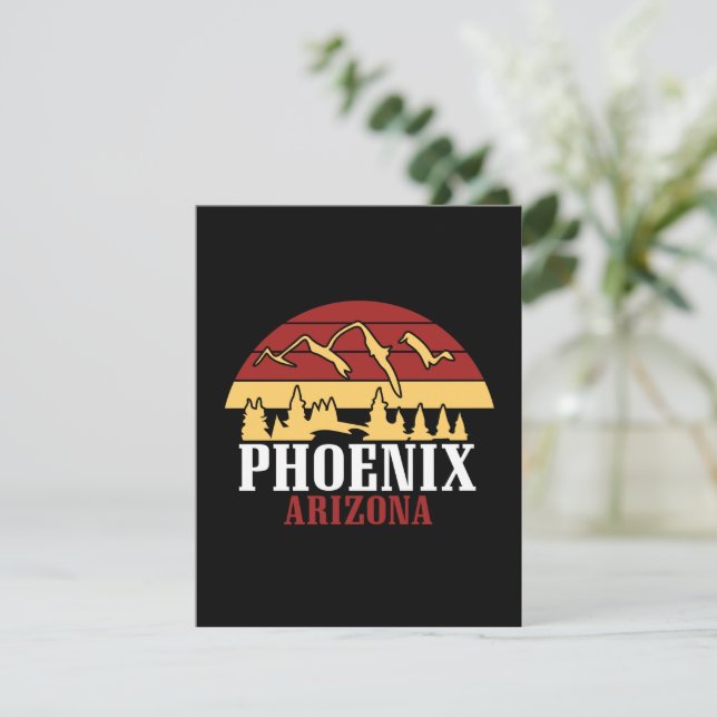 Vintage Phoenix Arizona USA Art Sunset (Stehend Vorderseite)