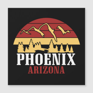 Vintage Phoenix Arizona USA Kunst Sonnenuntergang Magnetkarte