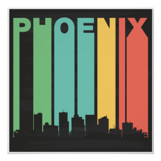 Vintage-Phoenix-Stadtansicht Poster