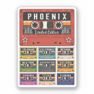 Vintage Phoenix-Stadtreise Aufkleber
