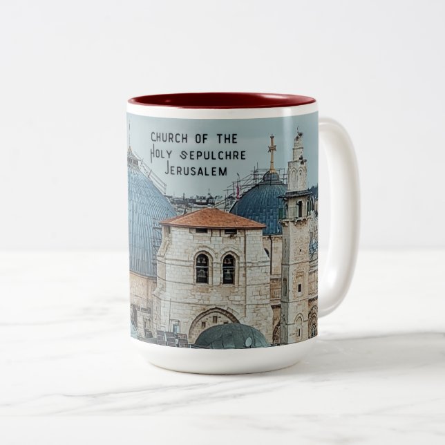 Vintage Photo Christian faith religious Zweifarbige Tasse (VorderseiteRechts)