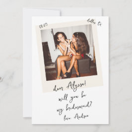 Vintage Photo Handwritten Bridesmaid Proposal Einladung