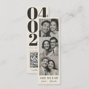 Vintage-Photobooth-Lesezeichen-Qrcode-Sparen Sie d Telefonnummerkarte