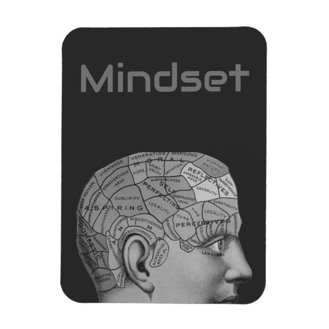 Vintage Phrenologie Kopf Mind Mindset Brain Map Magnet (Vertikal)