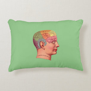 Vintage Phrenologie Kopf Minenkarte Dekokissen
