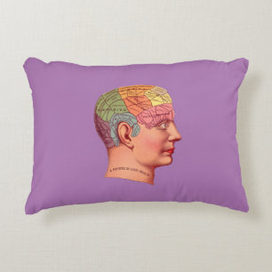 Vintage Phrenologie Kopf Minenkarte Dekokissen