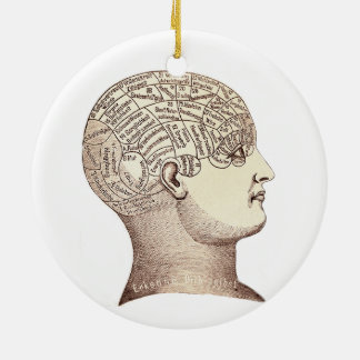 Vintage-Phrenologie-Ornament doppelseitig Keramikornament