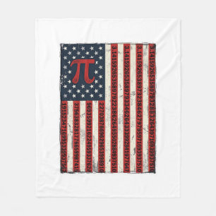 Vintage-Pi-Amerikanische-Flagge-Mathe-Lehrer-Shirt Fleecedecke