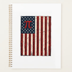Vintage-Pi-Amerikanische-Flagge-Mathe-Lehrer-Shirt Planer
