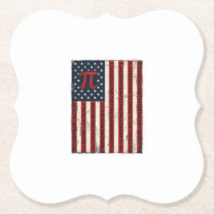 Vintage-Pi-Amerikanischer-Flagge-Mathe-Lehrer-Shir Untersetzer