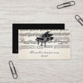 Vintage Pianist Music Teacher Business Card Visitenkarte